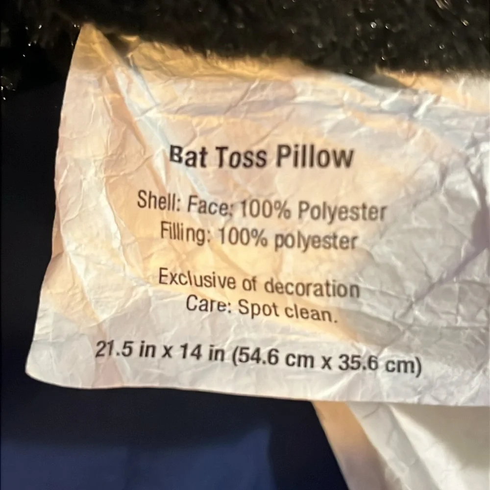 Bat throw pillow *FIRM PRICE*